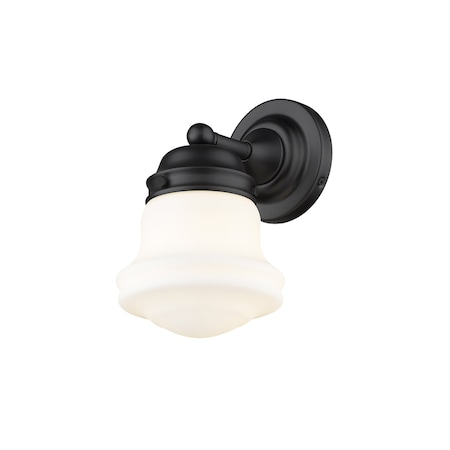 Z-Lite Vaughn 1 Light Wall Sconce, Matte Black & Matte Opal 735-1S-MB